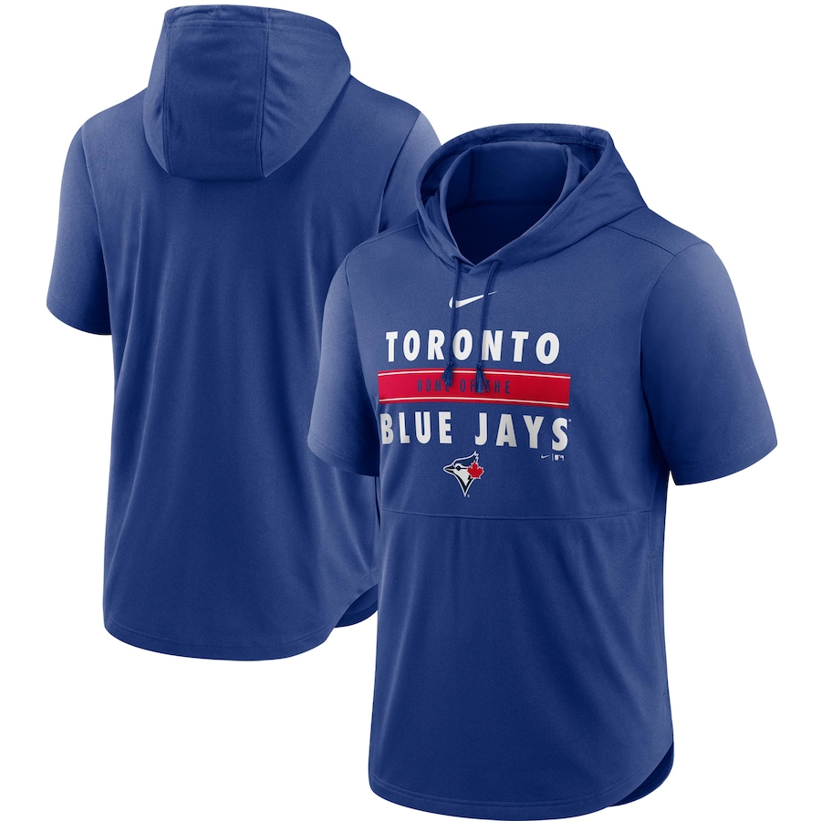 Men's Toronto Blue Jays Nike Royal Home Team Short Sleeve Hoodie Top