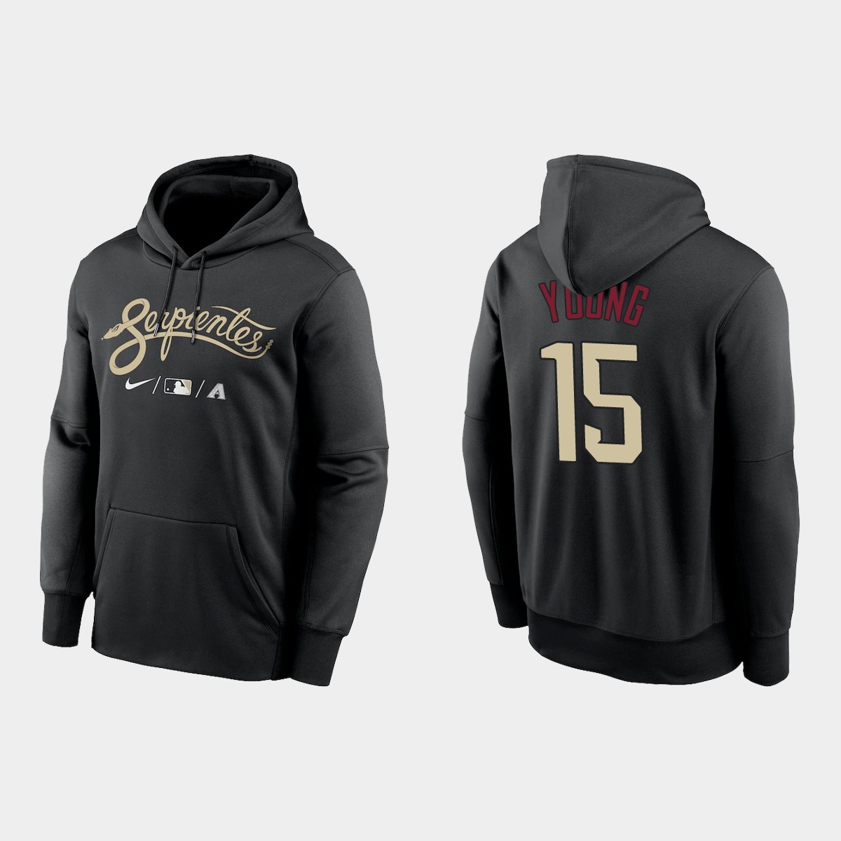 Arizona Diamondbacks #15 Andrew Young Men's Nike 2021-City Connect Therma Hoodie Black