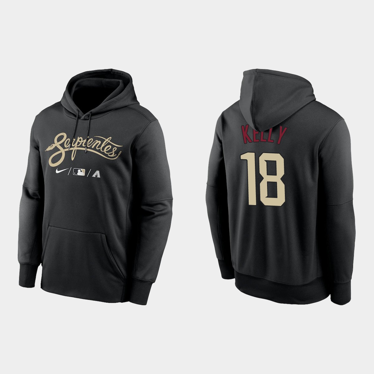 Arizona Diamondbacks #18 Carson Kelly Men's Nike 2021-City Connect Therma Hoodie Black