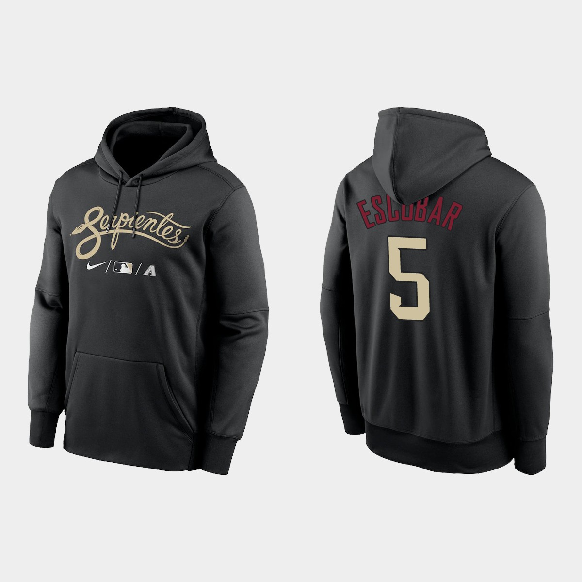 Arizona Diamondbacks #5 Eduardo Escobar Men's Nike 2021-City Connect Therma Hoodie Black