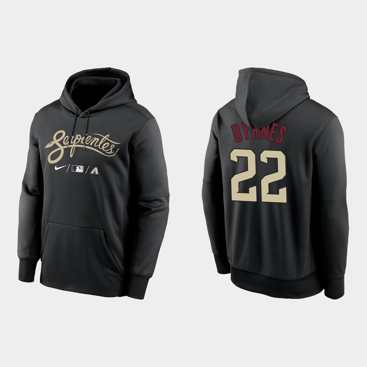 Arizona Diamondbacks #22 Eric Byrnes Men's Nike 2021-City Connect Therma Hoodie Black