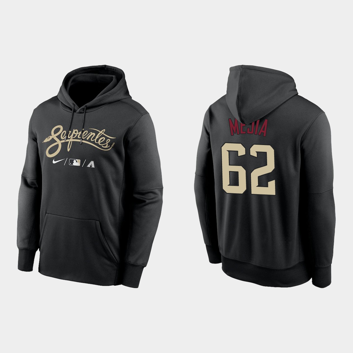 Arizona Diamondbacks #62 Humberto Mejia Men's Nike 2021-City Connect Therma Hoodie Black