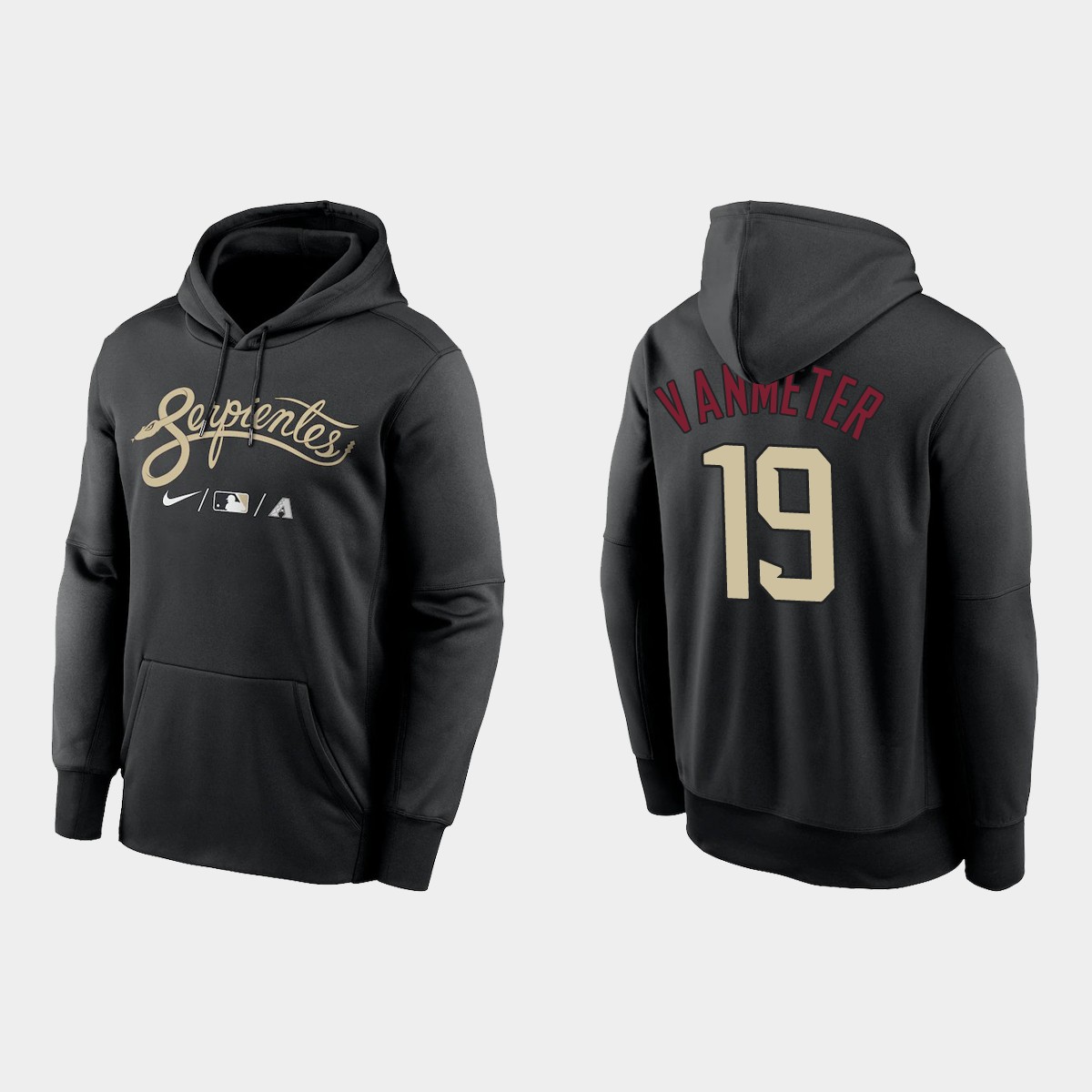 Arizona Diamondbacks #19 Josh Vanmeter Men's Nike 2021-City Connect Therma Hoodie Black