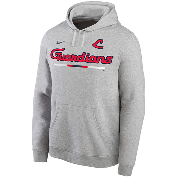 Cleveland Guardians Wordmark Script Logo Pullover Hoodie Gray