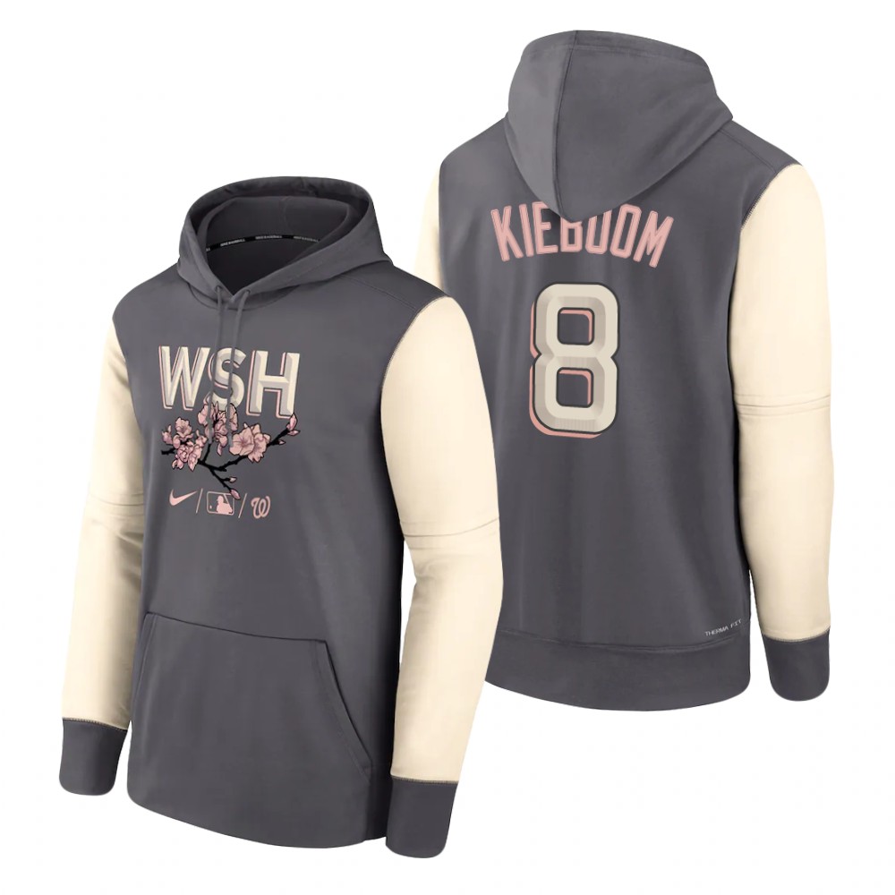 Washington Nationals #8 Carter Kieboom 2022 City Connect Gray Hoodie