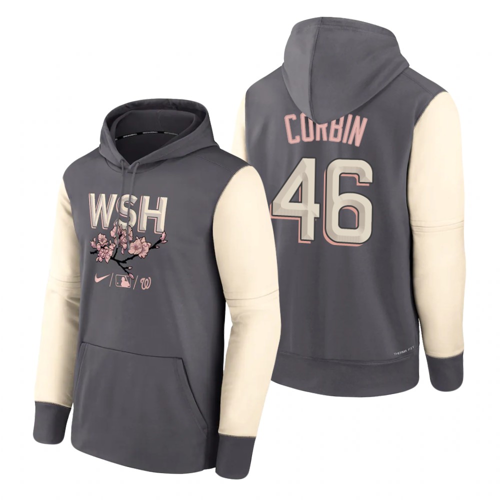 Washington Nationals #46 Patrick Corbin 2022 City Connect Gray Hoodie