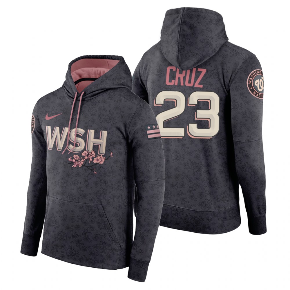 Washington Nationals #23 Nelson Cruz 2022 City Connect Gray Hoodie