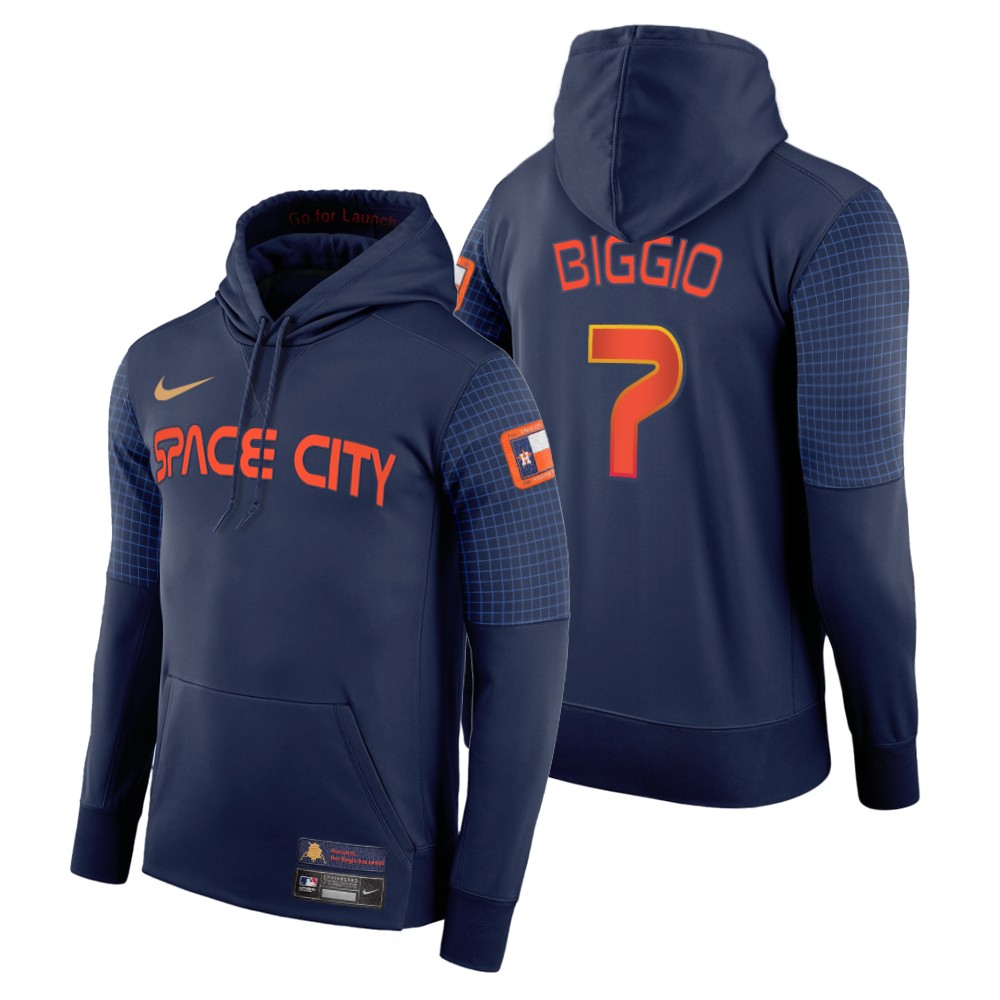 Houston Astros #7 Craig Biggio 2022 City Connect Navy Hoodie