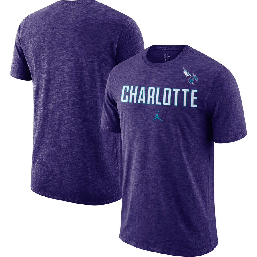 Charlotte Hornets Nike Essential Facility Slub Performance T-Shirt Purple