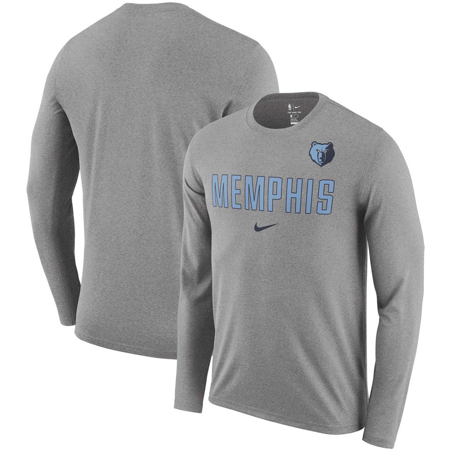 Memphis Grizzlies Nike Essential Facility Slub Performance Long Sleeve T-Shirt Charcoal