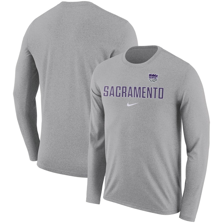 Sacramento Kings Nike Essential Facility Slub Performance Long Sleeve T-Shirt Charcoal