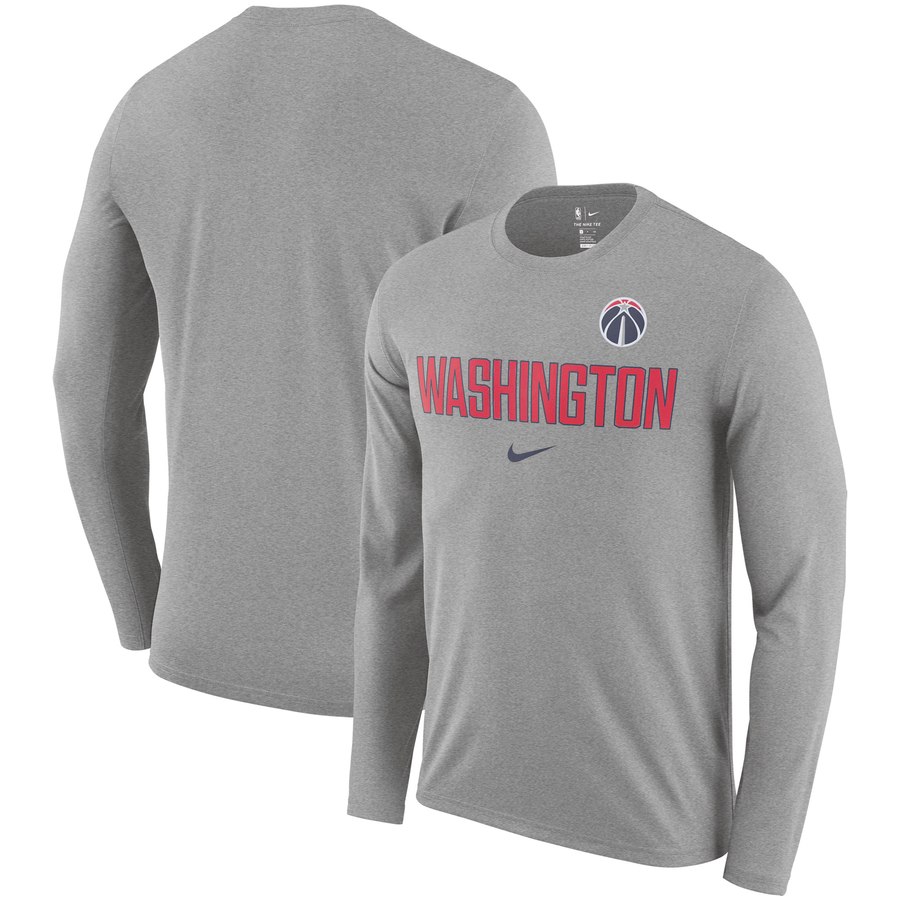 Washington Wizards Nike Essential Facility Slub Performance Long Sleeve T-Shirt Charcoal