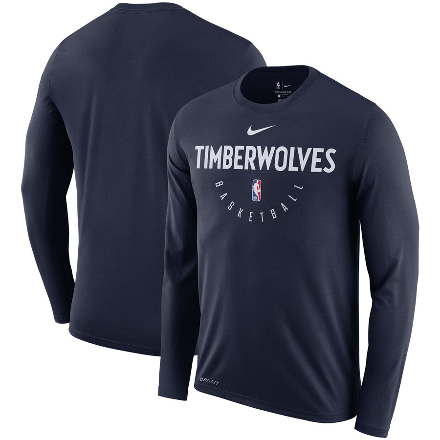 Minnesota Timberwolves Nike Practice Performance Legend Long Sleeve T-Shirt Navy