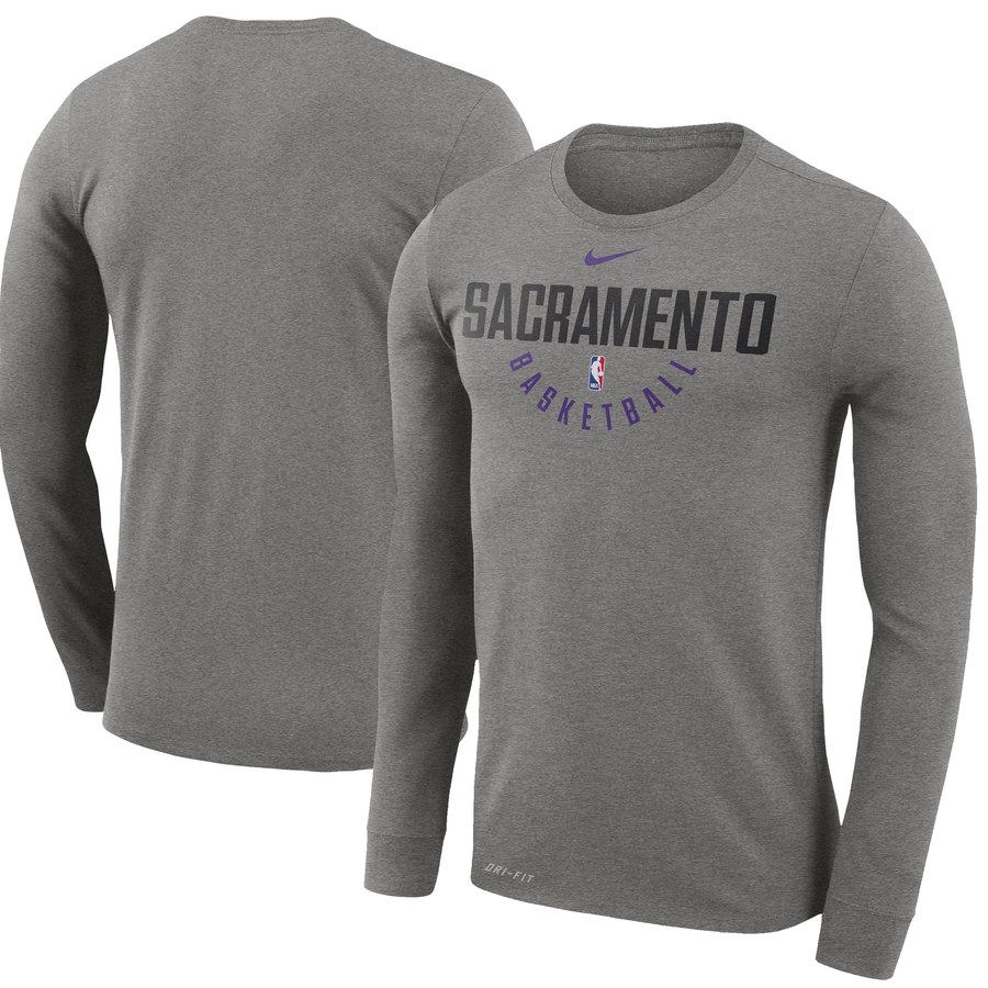 Sacramento Kings Nike Practice Long Sleeve Performance T-Shirt Gray