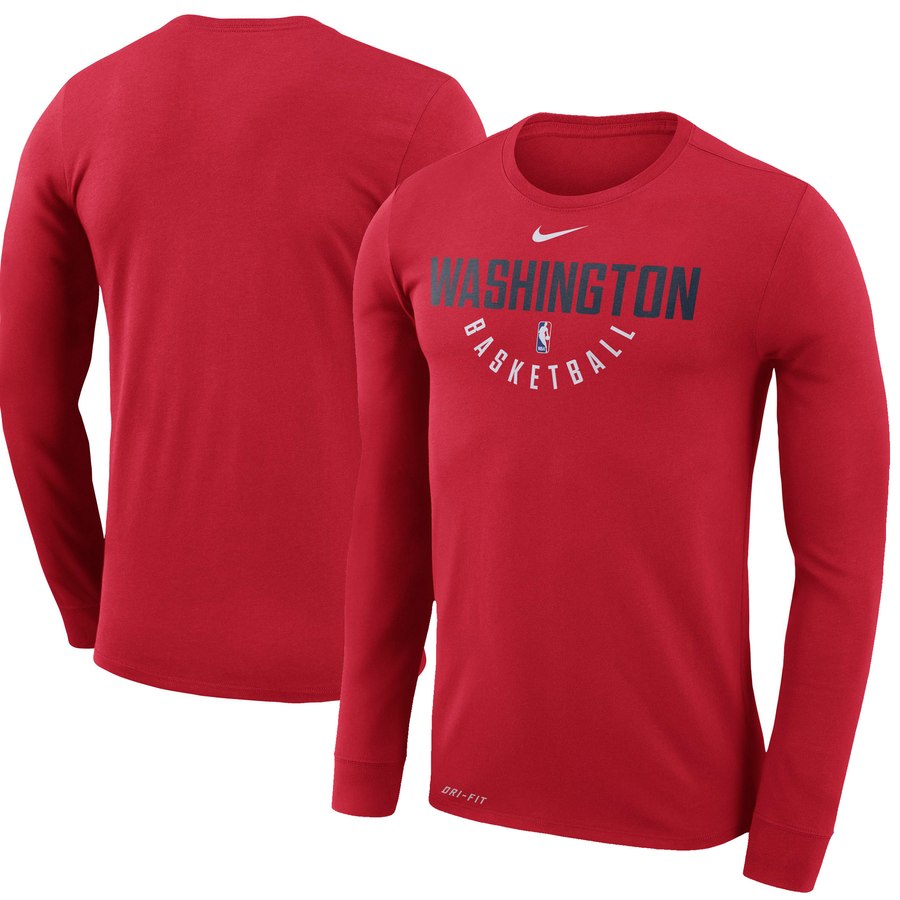 Washington Wizards Nike Practice Long Sleeve Performance T-Shirt Red