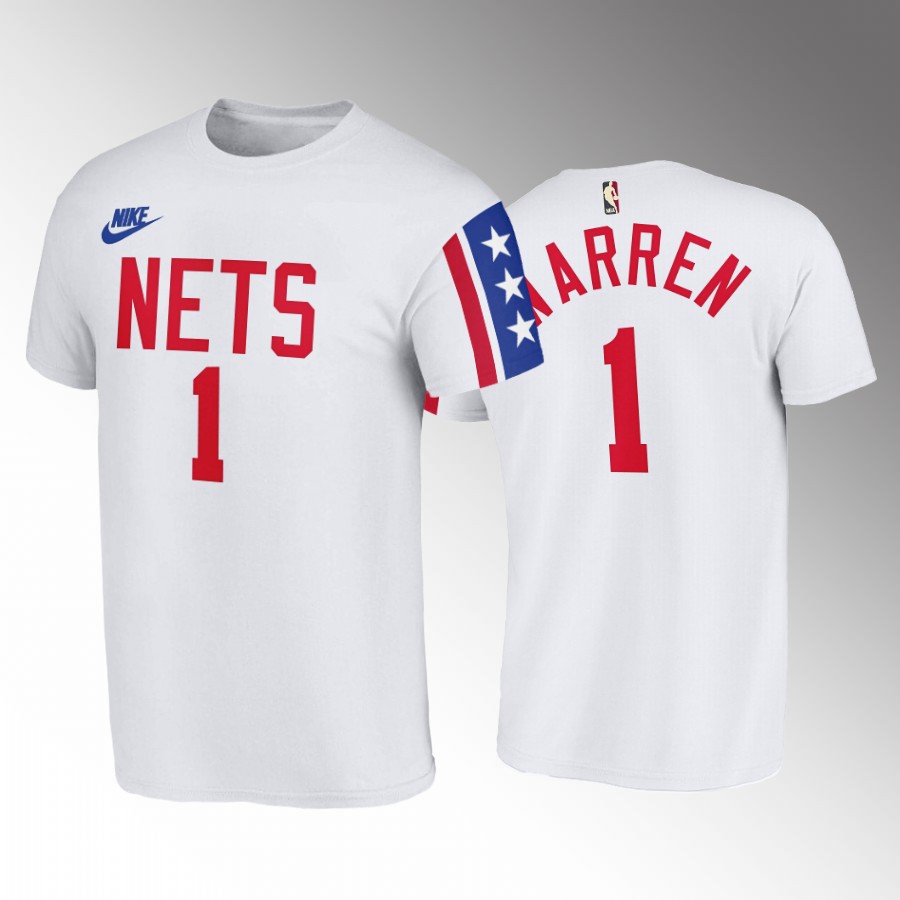 Nike Nets #1 T.J. Warren White NBA 2022-23 Men's Classic Edition T-Shirts