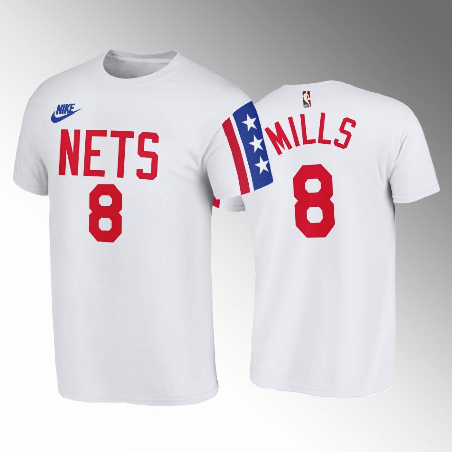 Nike Nets #8 Patty Mills White NBA 2022-23 Men's Classic Edition T-Shirts