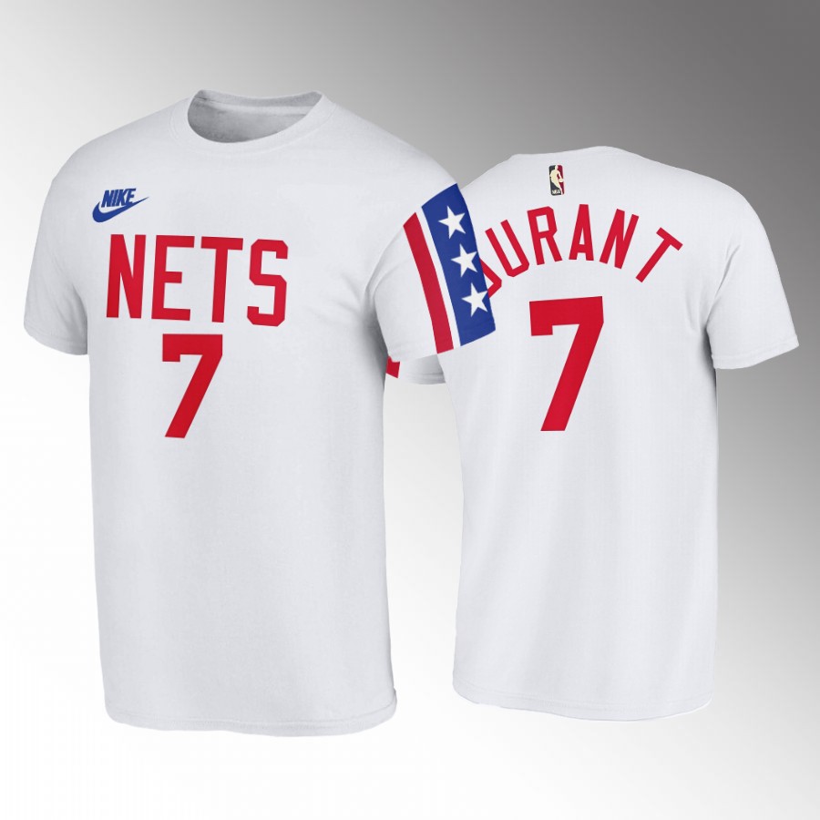 Nike Nets #7 Kevin Durant White NBA 2022-23 Men's Classic Edition T-Shirts