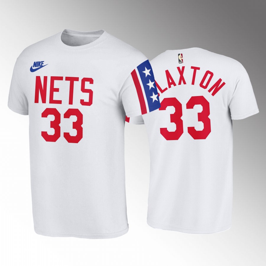 Nike Nets #33 Nic Claxton White NBA 2022-23 Men's Classic Edition T-Shirts