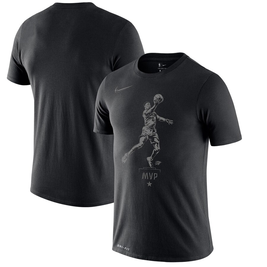 Oklahoma City Thunder #0 Russell Westbrook Nike MVP Try Performance T-Shirt Black