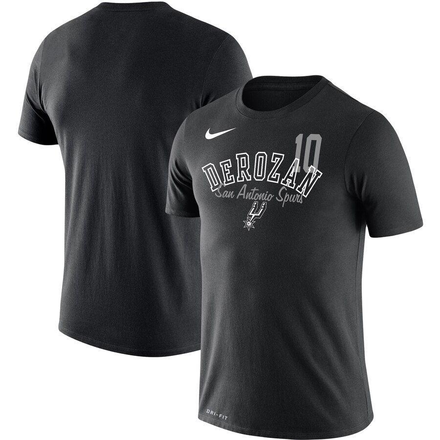 San Antonio Spurs #10 DeMar DeRozan Nike Player Performance T-Shirt Black