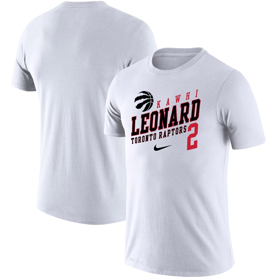 Toronto Raptors #2 Kawhi Leonard Nike Player Performance T-Shirt White