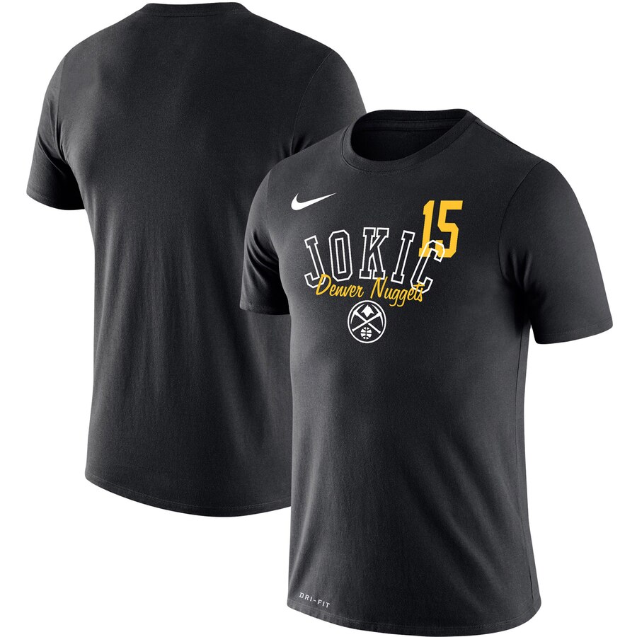 Denver Nuggets #15 Nikola Jokic Nike Player Performance T-Shirt Black