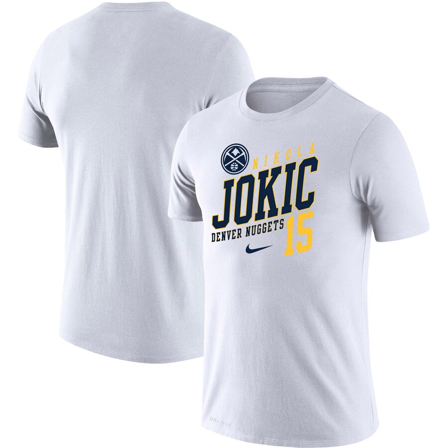 Denver Nuggets #15 Nikola Jokic Nike Player Performance T-Shirt White