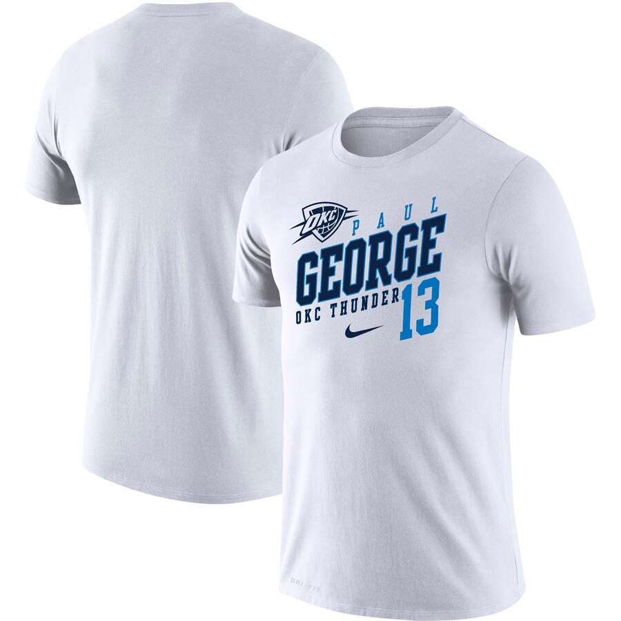 Oklahoma City Thunder #13 Paul George Nike Player Performance T-Shirt White