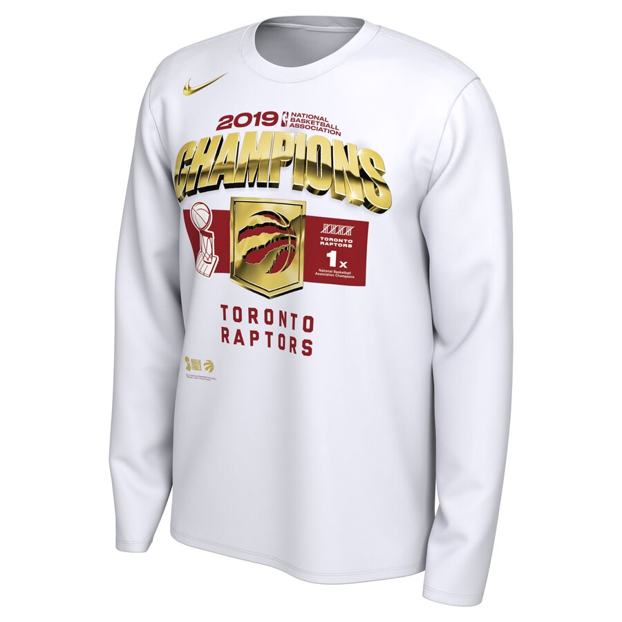 Toronto Raptors Nike 2019 NBA Finals Champions Locker Room Long Sleeve T-Shirt White