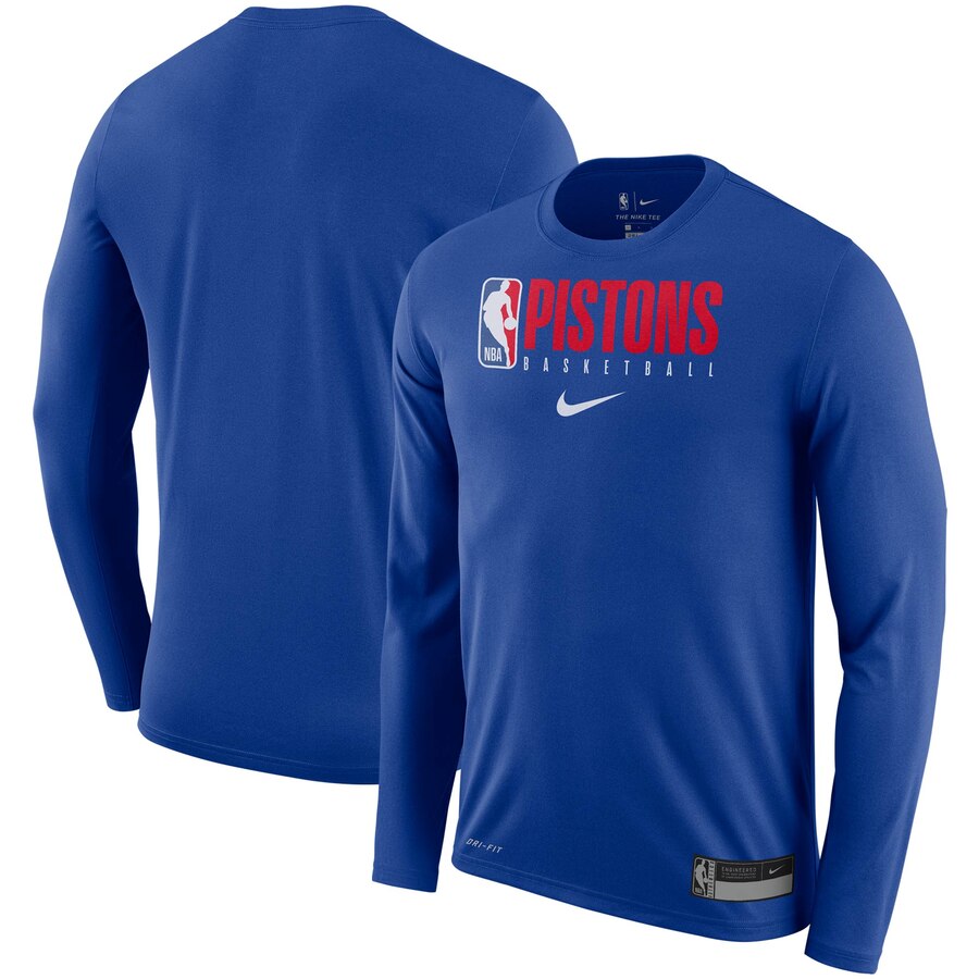 Detroit Pistons Nike Practice Legend Performance Long Sleeve T-Shirt Blue