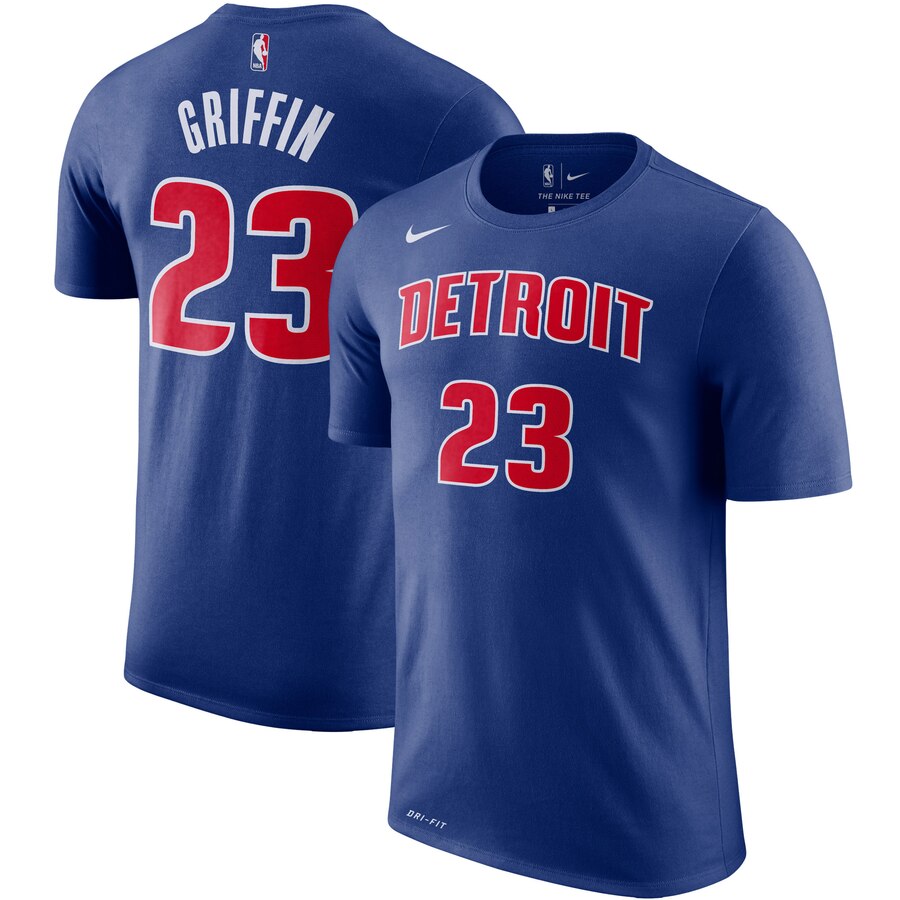 Detroit Pistons #23 Blake Griffin Nike Player Name & Number Performance T-Shirt Blue