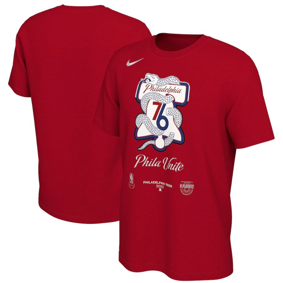 Philadelphia 76ers Nike 2020 NBA Playoffs Bound Mantra T-Shirt Red