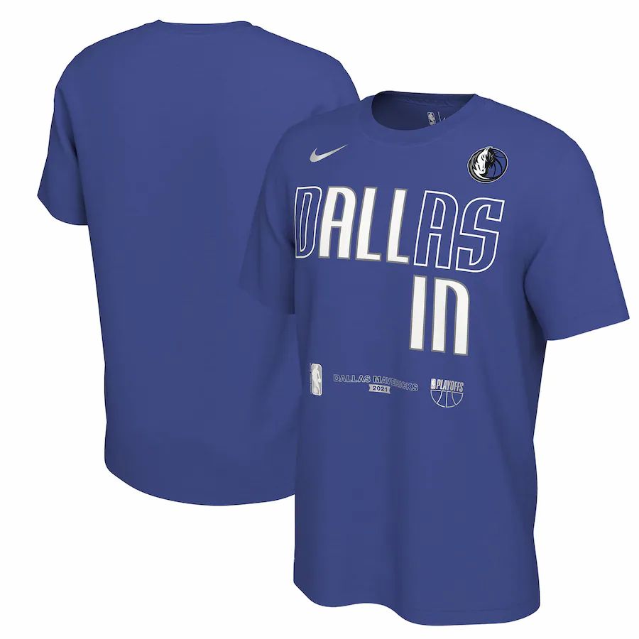 Dallas Mavericks Nike 2021 NBA Playoffs Bound Mantra T-Shirt - Blue