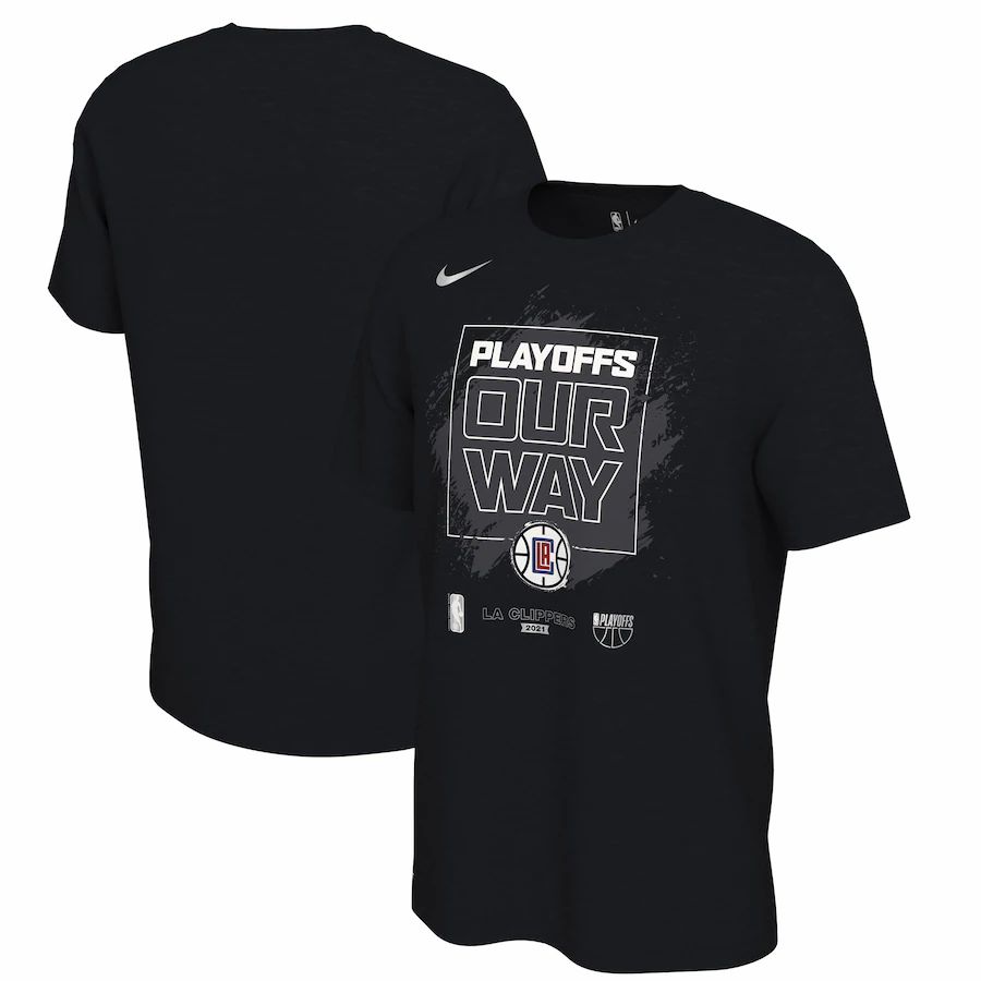 LA Clippers Nike 2021 NBA Playoffs Bound Mantra T-Shirt - Black