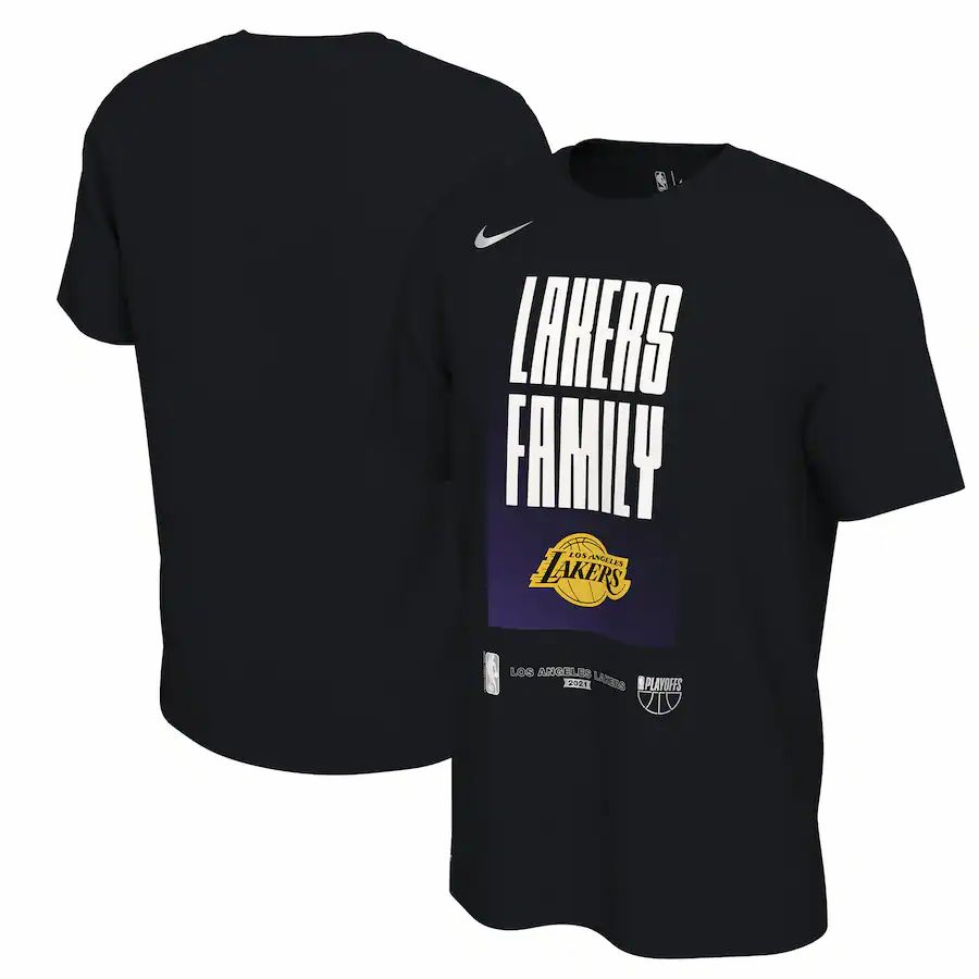 Los Angeles Lakers Nike 2021 NBA Playoffs Bound Mantra T-Shirt - Black