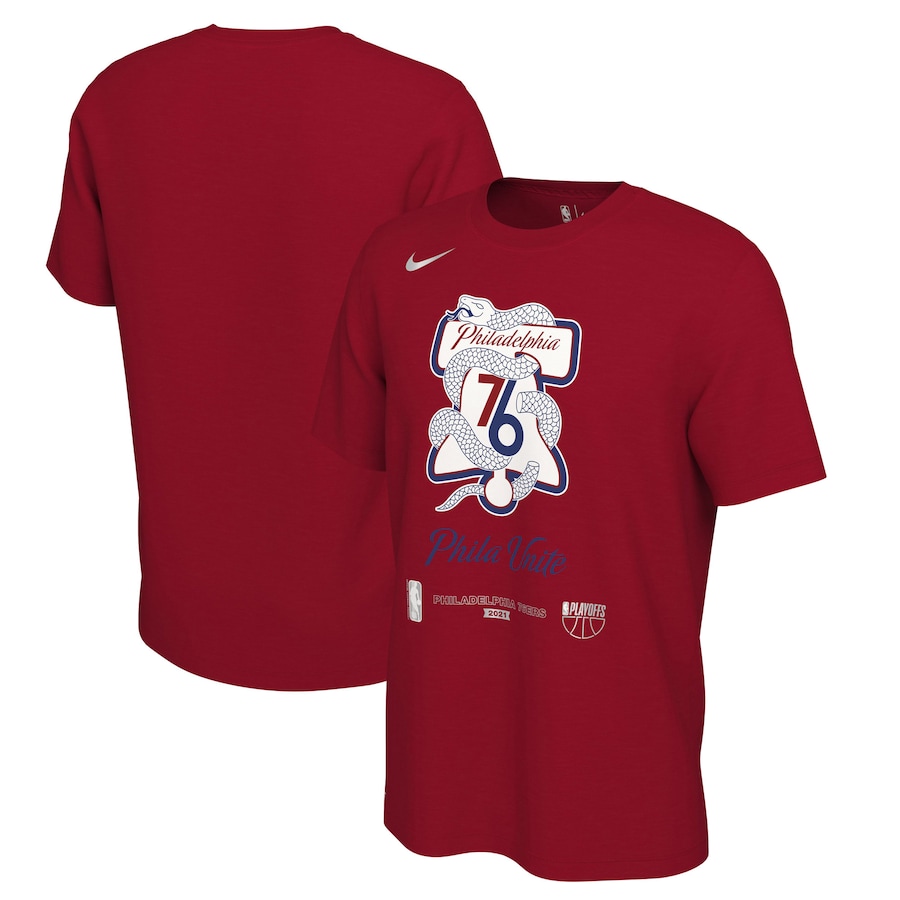 Philadelphia 76ers Nike 2021 NBA Playoffs Bound Mantra T-Shirt - Red