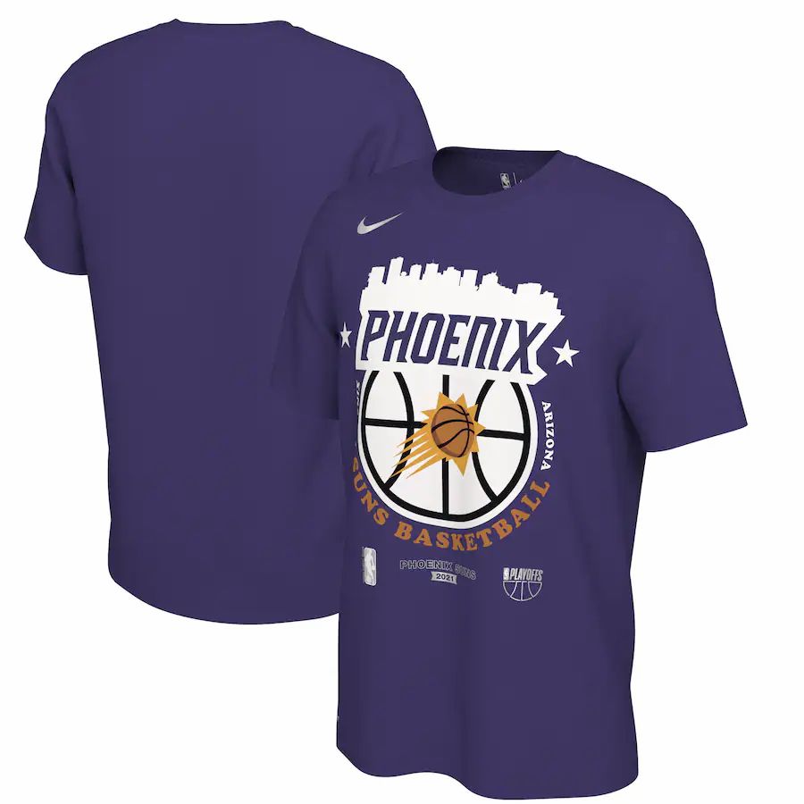 Phoenix Suns Nike 2021 NBA Playoffs Bound City T-Shirt - Purple