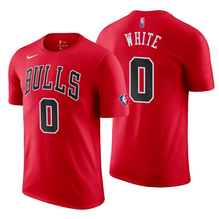 Chicago Bulls #0 Coby White Red Men's Nike 2021-22 NBA 75th Anniversary Diamond T-Shirt