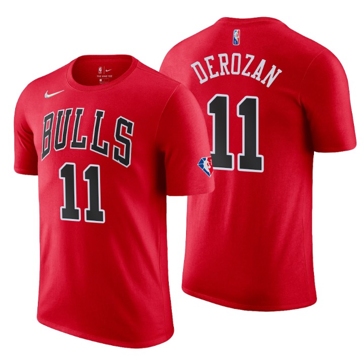 Chicago Bulls #11 Demar Derozan Red Men's Nike 2021-22 NBA 75th Anniversary Diamond T-Shirt