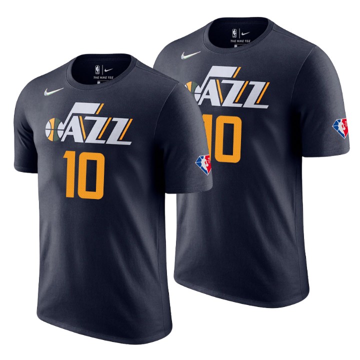 Utah Jazz #10 Derrick Alston Jr. Black Men's Nike 2021-22 NBA 75th Anniversary Diamond T-Shirt