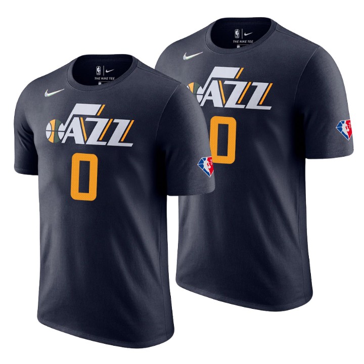 Utah Jazz #0 Eric Paschall Black Men's Nike 2021-22 NBA 75th Anniversary Diamond T-Shirt