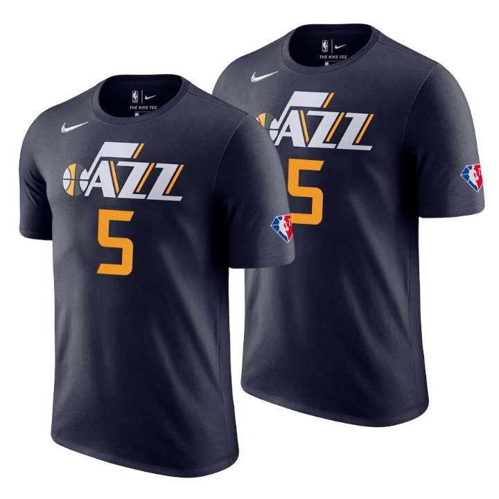 Utah Jazz #5 Justin James Black Men's Nike 2021-22 NBA 75th Anniversary Diamond T-Shirt