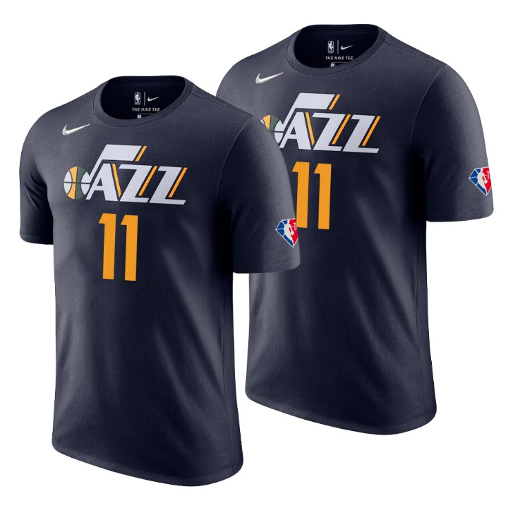 Utah Jazz #11 Mike Conley Jr. Black Men's Nike 2021-22 NBA 75th Anniversary Diamond T-Shirt