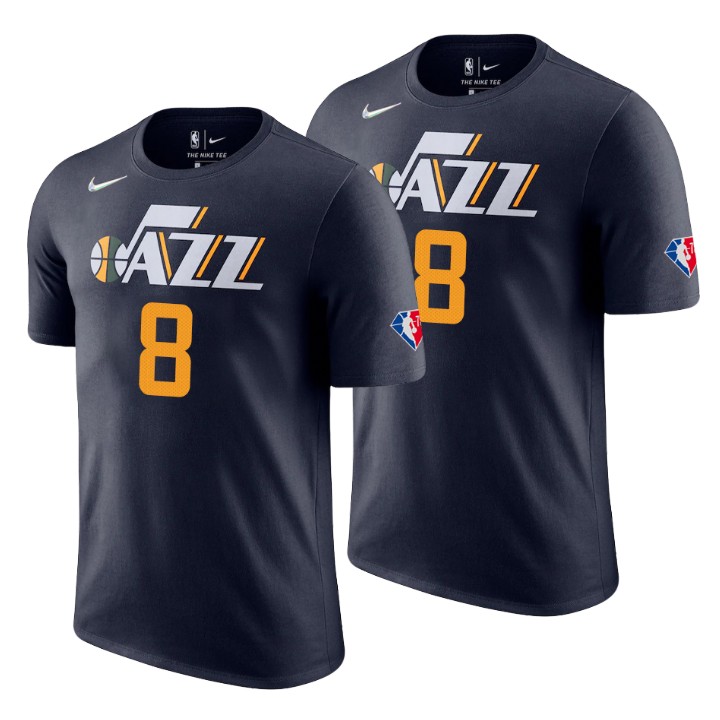 Utah Jazz #8 Rudy Gay Black Men's Nike 2021-22 NBA 75th Anniversary Diamond T-Shirt