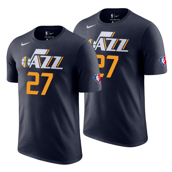 Utah Jazz #27 Rudy Gobert Black Men's Nike 2021-22 NBA 75th Anniversary Diamond T-Shirt