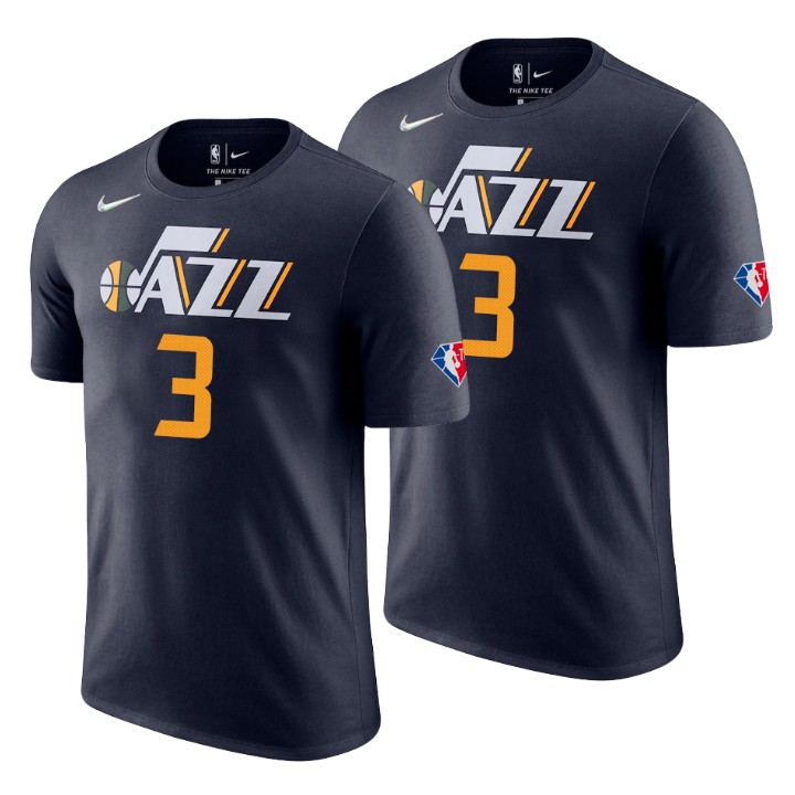 Utah Jazz #3 Trent Forrest Black Men's Nike 2021-22 NBA 75th Anniversary Diamond T-Shirt