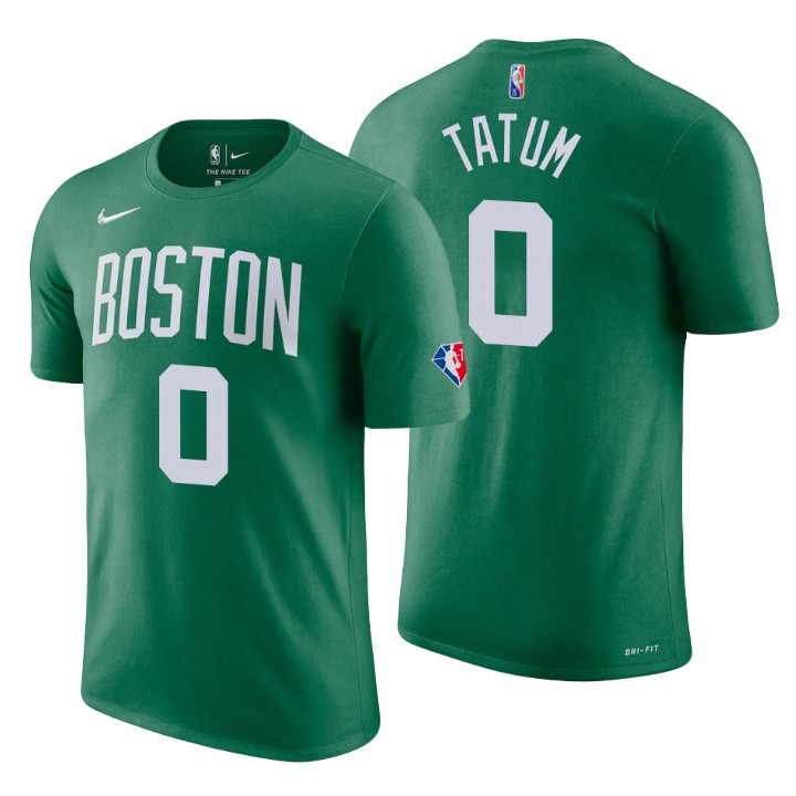 Boston Celtics #0 Jayson Tatum Green Men's Nike 2021-22 NBA 75th Anniversary Diamond T-Shirt