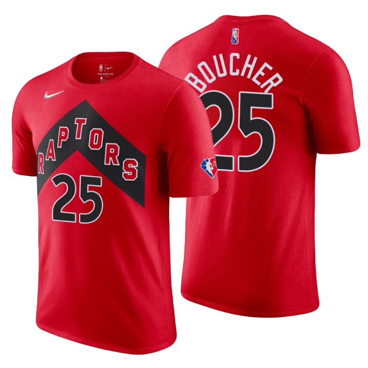 Toronto Raptors #25 Chris Boucher Red Men's Nike 2021-22 NBA 75th Anniversary Diamond T-Shirt