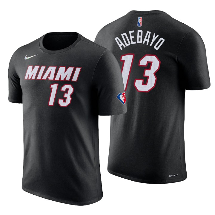 Miami Heat #13 Bam Adebayo Black Men's Nike 2021-22 NBA 75th Anniversary Diamond T-Shirt